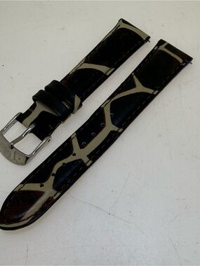 NEW MICHELE DECO SEREIN GIRAFFE LEATHER WATCH BAND STRAP 18 MM